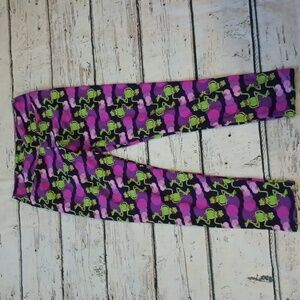 Lularoe Purple Green Kermit The Frog Leggings OS